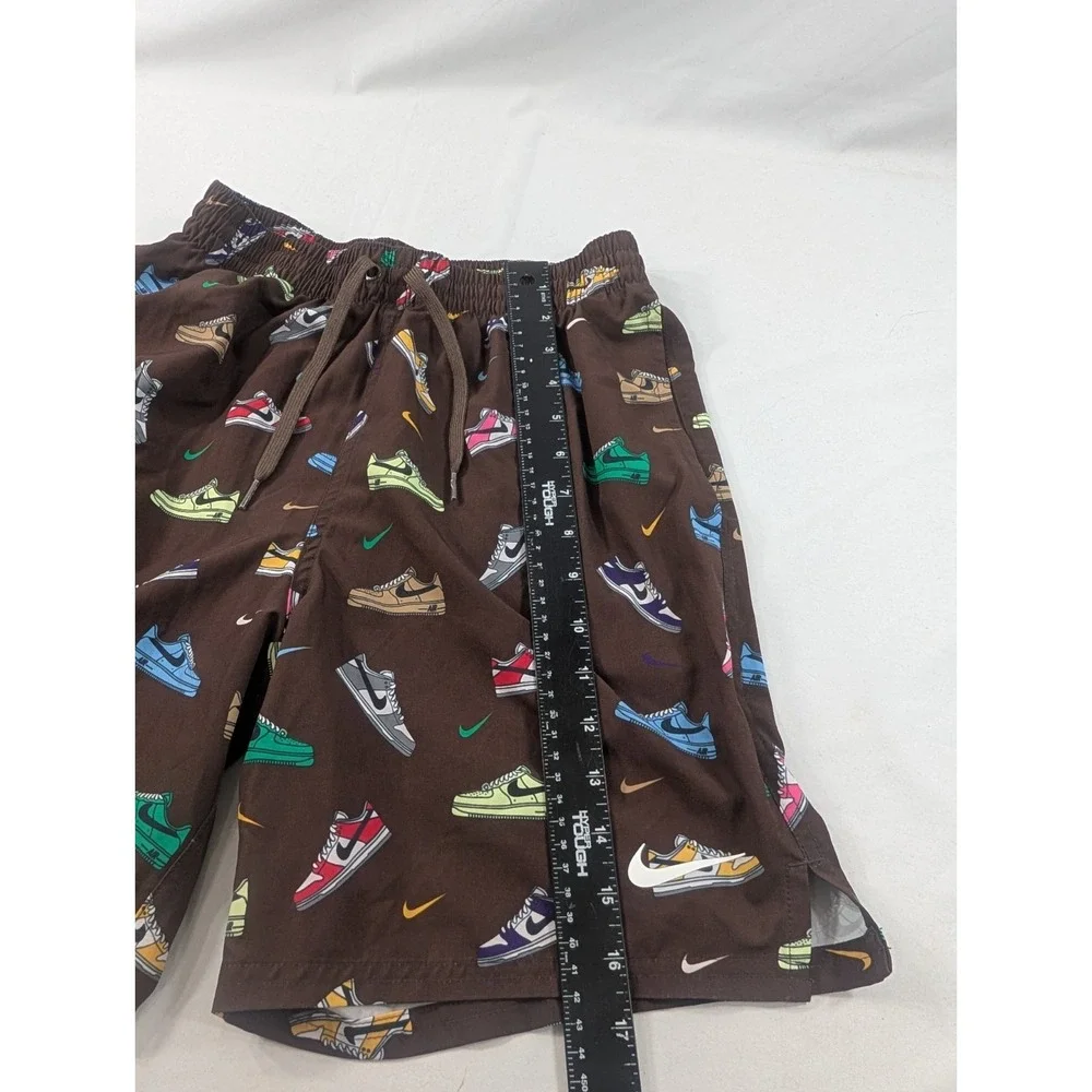 Nike Men's  Trunks Small Brown /Multicolor Sneaker Print Elastic Waist Lined